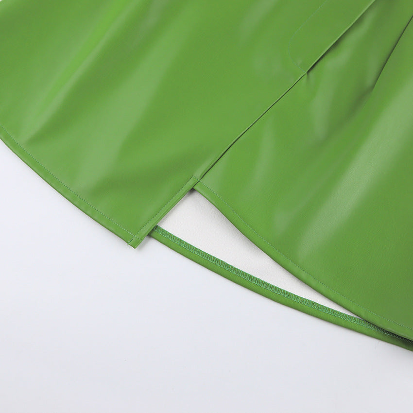 Autumn And Winter New PU Leather Matte Leather Skirt