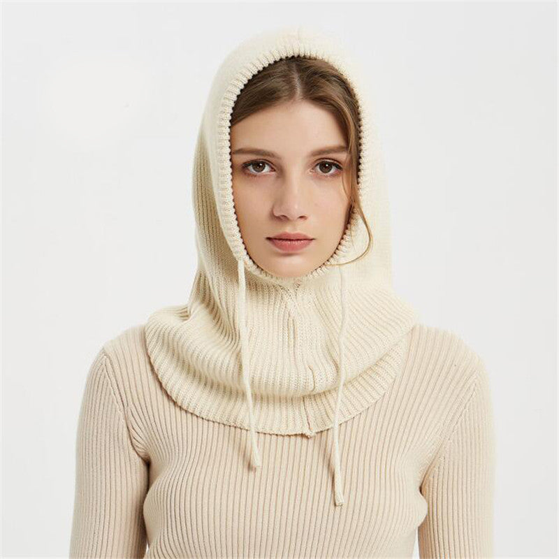New Autumn And Winter Women's Hat Scarf All-in-one Pullover Cap Bib Fashion Wool Knitted Cap