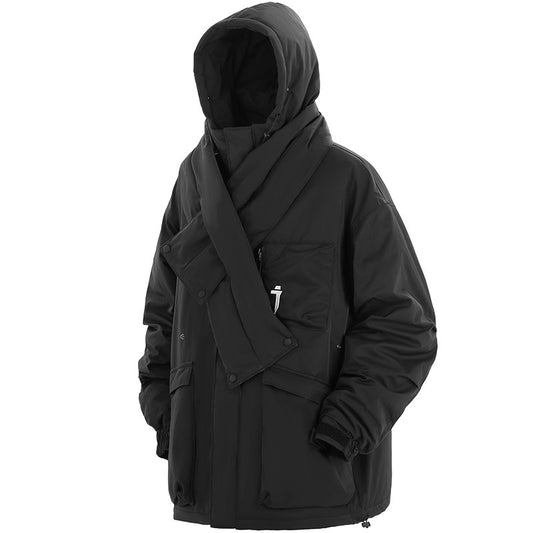 Winter New Turtleneck Collar Hooded Cotton Jacket Men