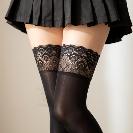 Peacock Lace Knee Socks Thin Light Stockings