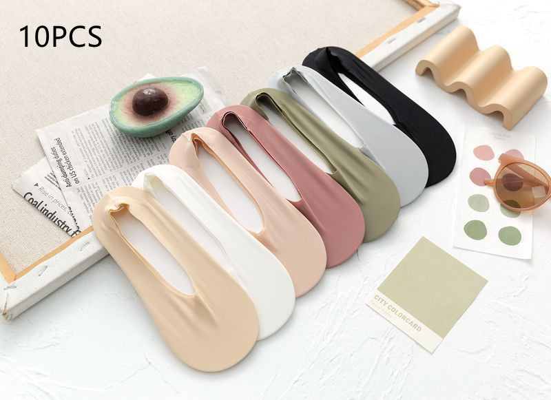 Women's Summer Free Cut Seamless Ice Silk Invisible Socks