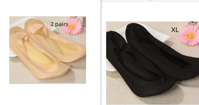 3D Arch Foot Massage Health Care Women Summer Socks Ice Silk Socks Shallow Mouth Silica Gel Invisible Slippers Feet Care