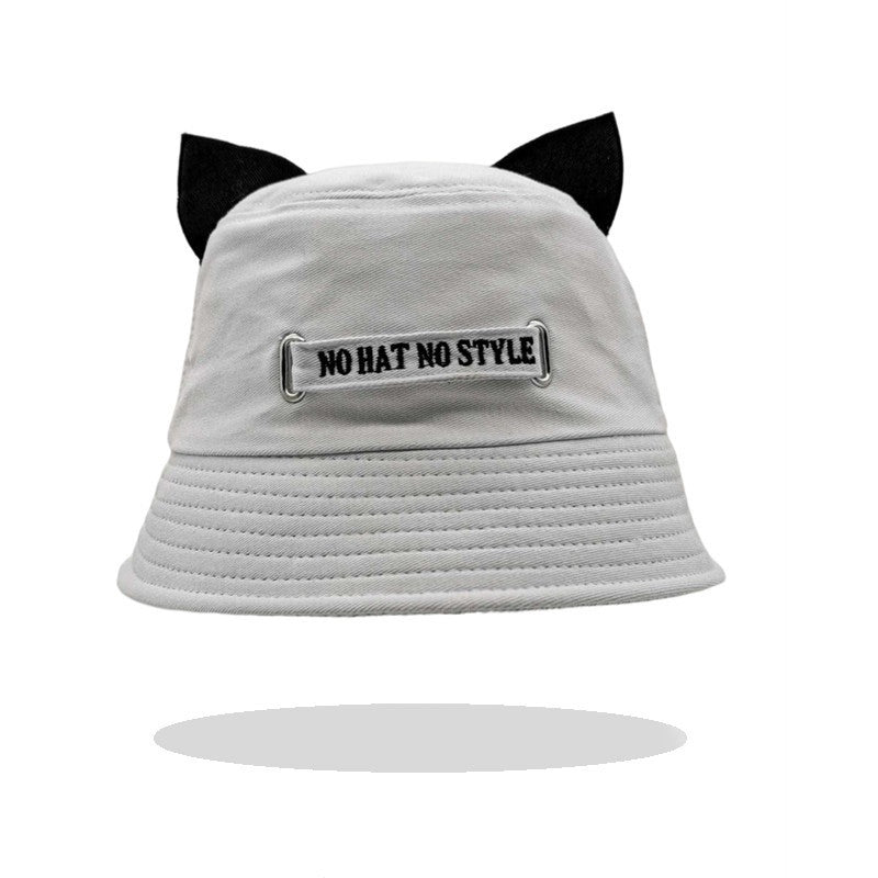 Cat Ears Girl Ribbon Bucket Hat
