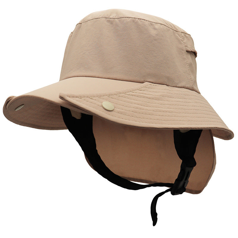 UPF50 Big Brim Detachable Bucket Hat Riding Wild Tour Adventure Fishing Quick-drying Cap Sun Protection Neck Protection