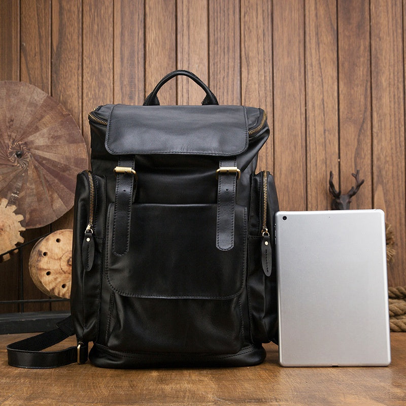 Handmade Genuine Leather British Style Large Capacity Men's Backpack Retro