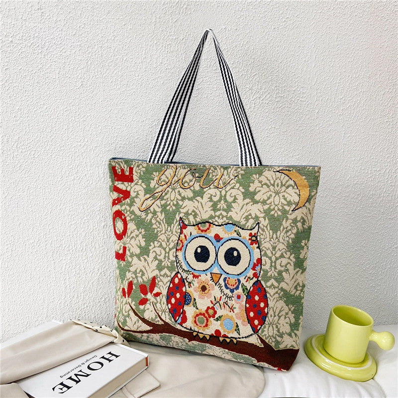 Student Portable Canvas Bag Literary Storage