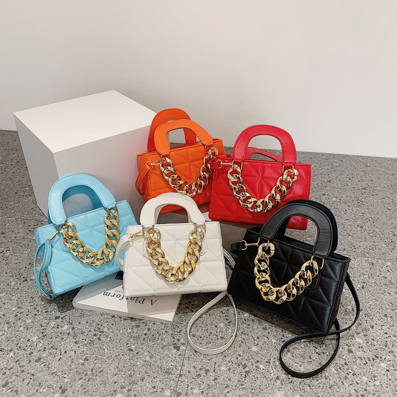 Fashion Rhombus Chain Handheld Small Square Bag