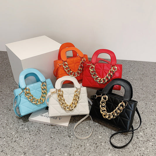 Fashion Rhombus Chain Handheld Small Square Bag