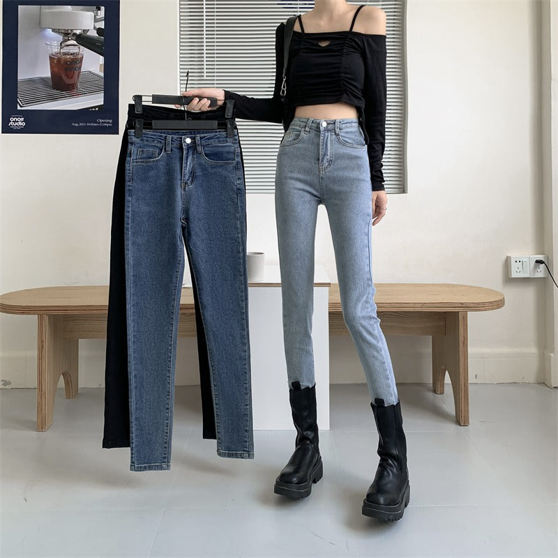 Dame Stretch Skinny Højtaljede Jeans