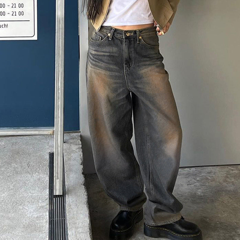 Women's Fashionable Retro Straight Jeans