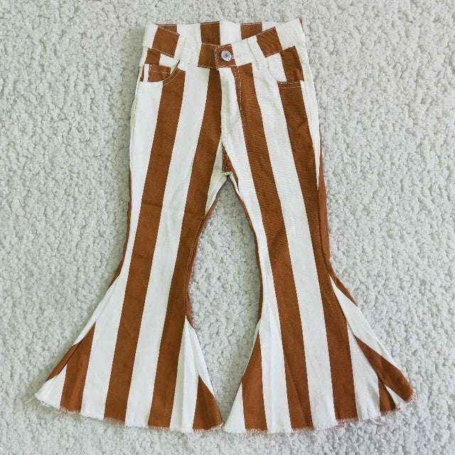 Wholesale New Fashion Baby Girls Denim Striped Bell Bottom