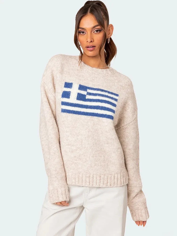 Koreansk stil Harajuku løs, afslappet og smuk sweater