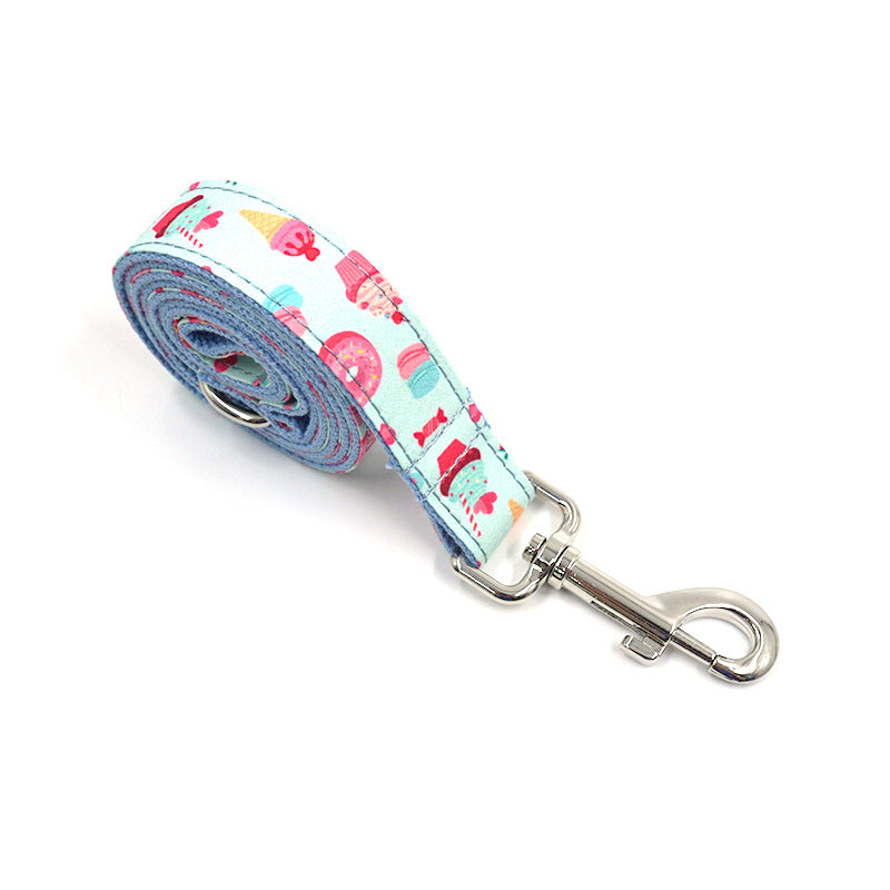 Cross Border Pet Collar Traction Rope Bow Set