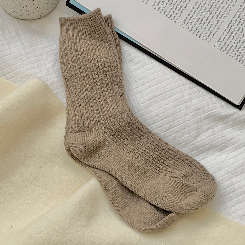 Womens Thickened Thermal Fleece-lined Wool Socks