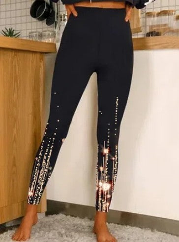 Slim-fit Leggings With Star Positioning Print