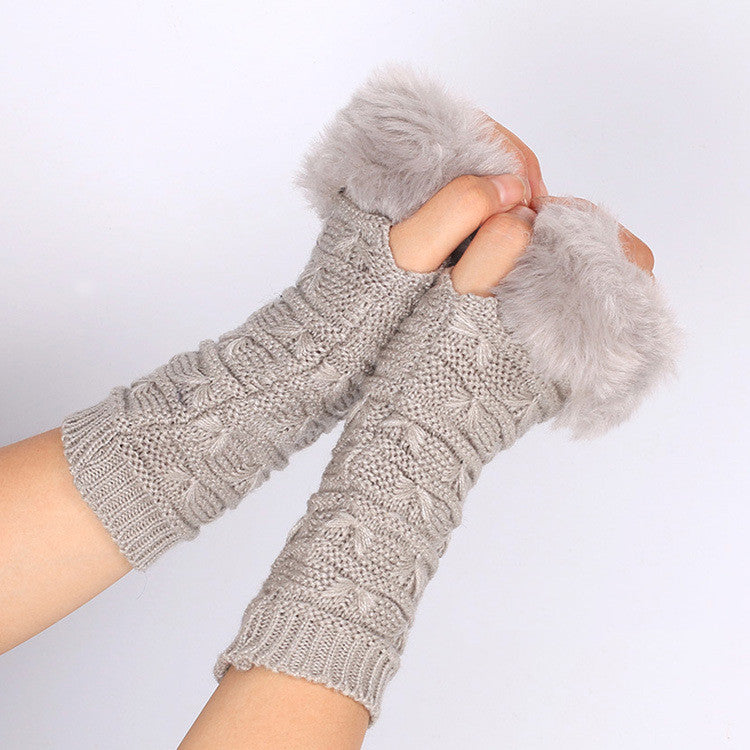 Women's Butterfly Pattern Fleece Gloves Sleeves