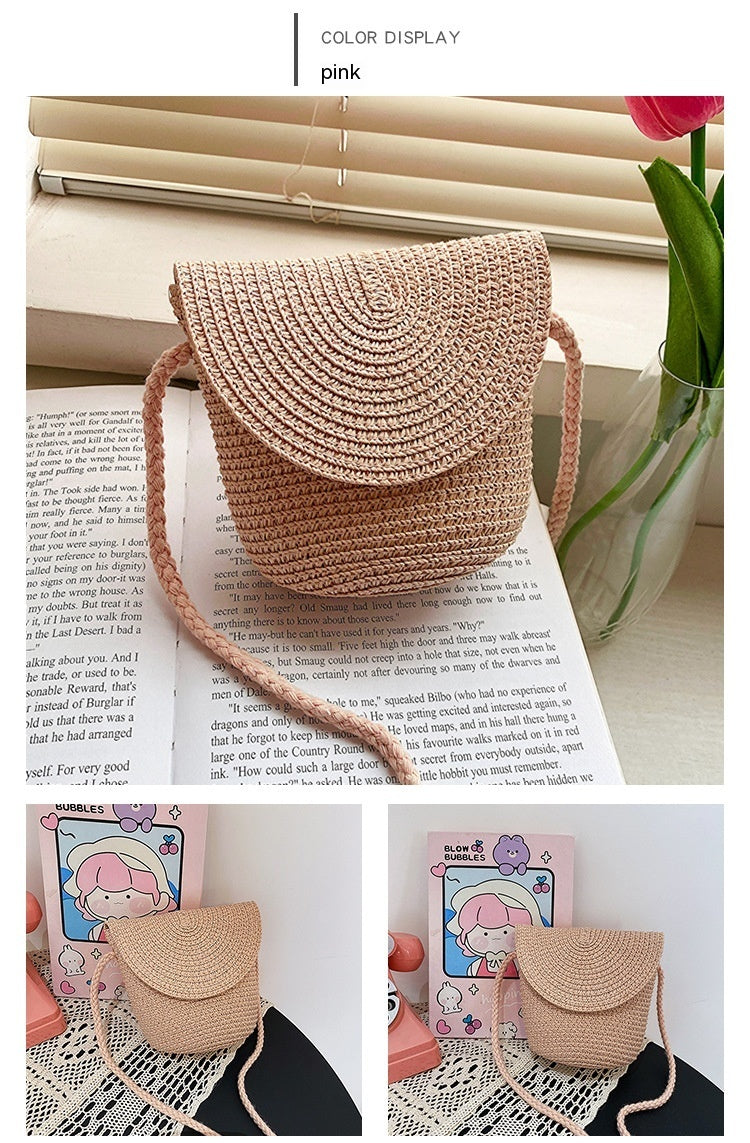 Stråtaske Skuldertaske Crossbody i Fransk Stil