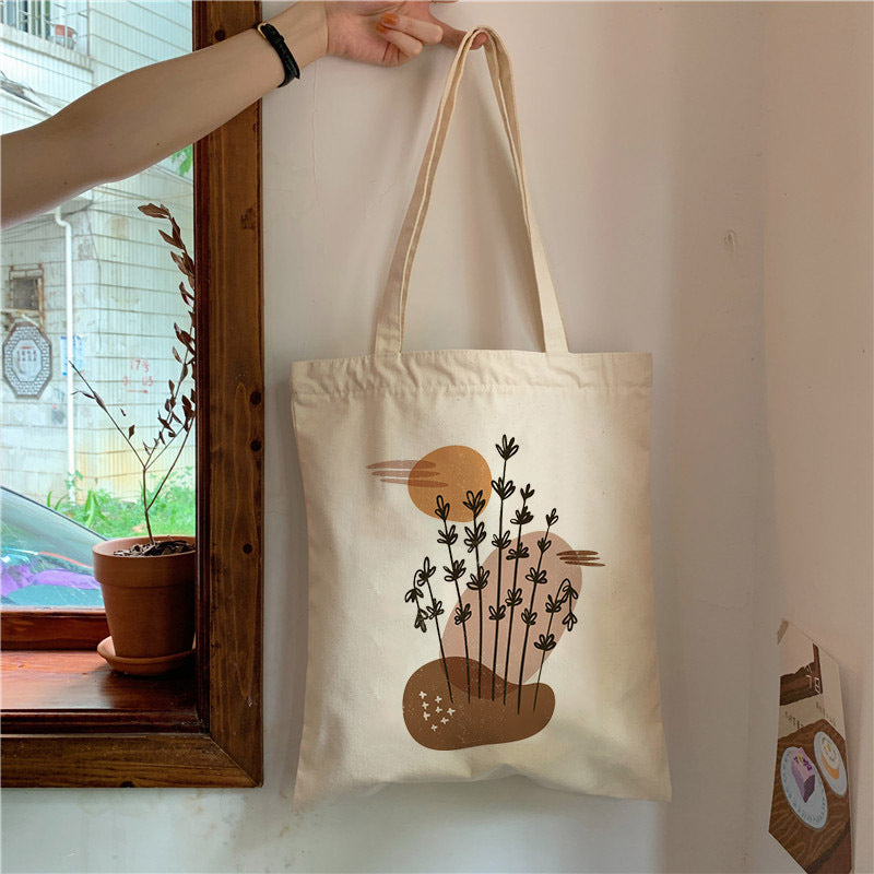 Plant Print Canvas Bag Personality Creative One-shoulder Student