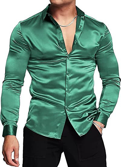 Men's Fashion Lapel Casual Long-Sleeve Shirt