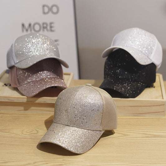 Women's Mesh Breathable Shade Mesh Sequin Hat