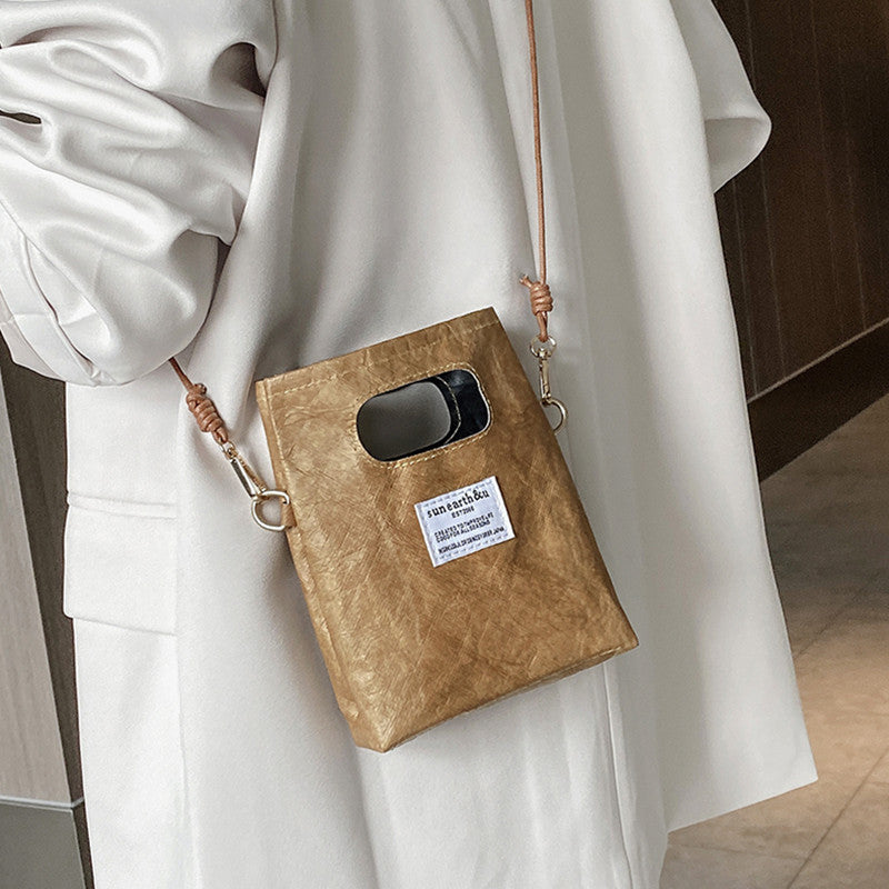 Small Fashion All Match Kraft Paper Mobile Phone Bag