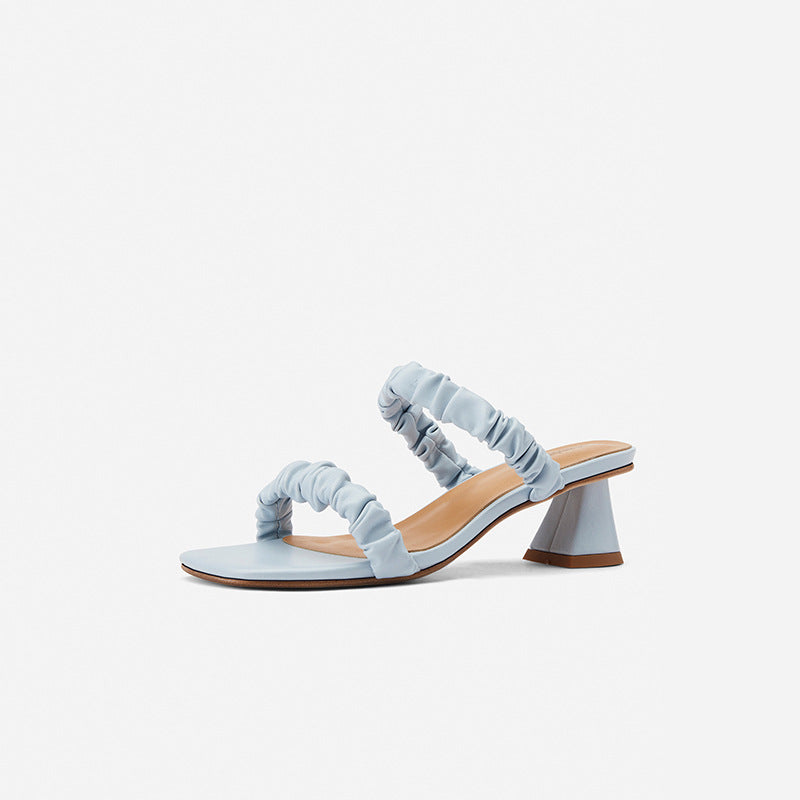 New Holiday Style Broadband Lazy Mid-heel Women's Shoes