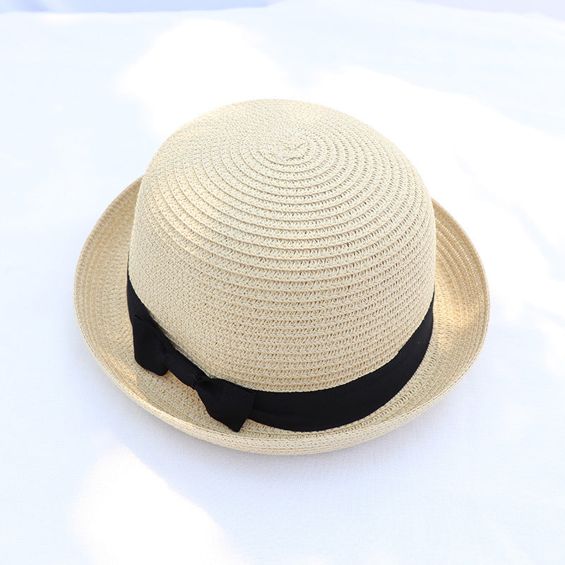 Women's New European And American Woven Bow Straw Hat