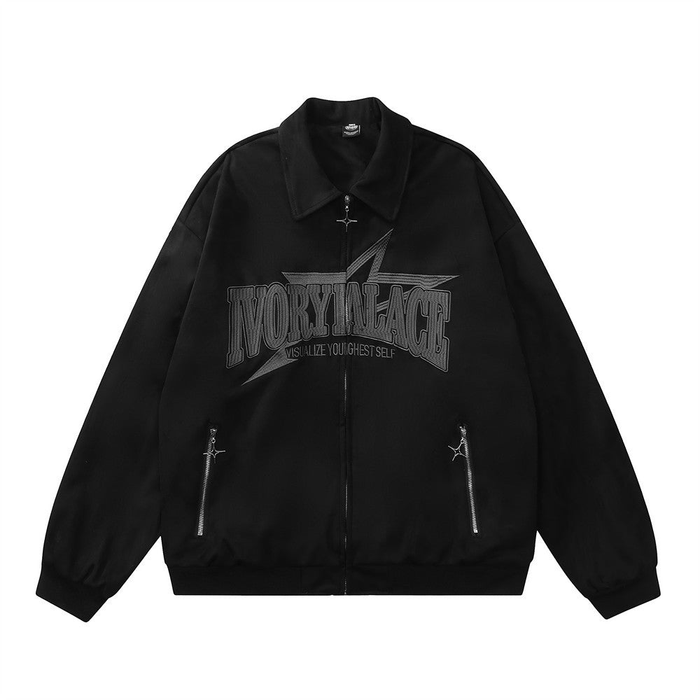 Letter Embroidered Pilot Jacket
