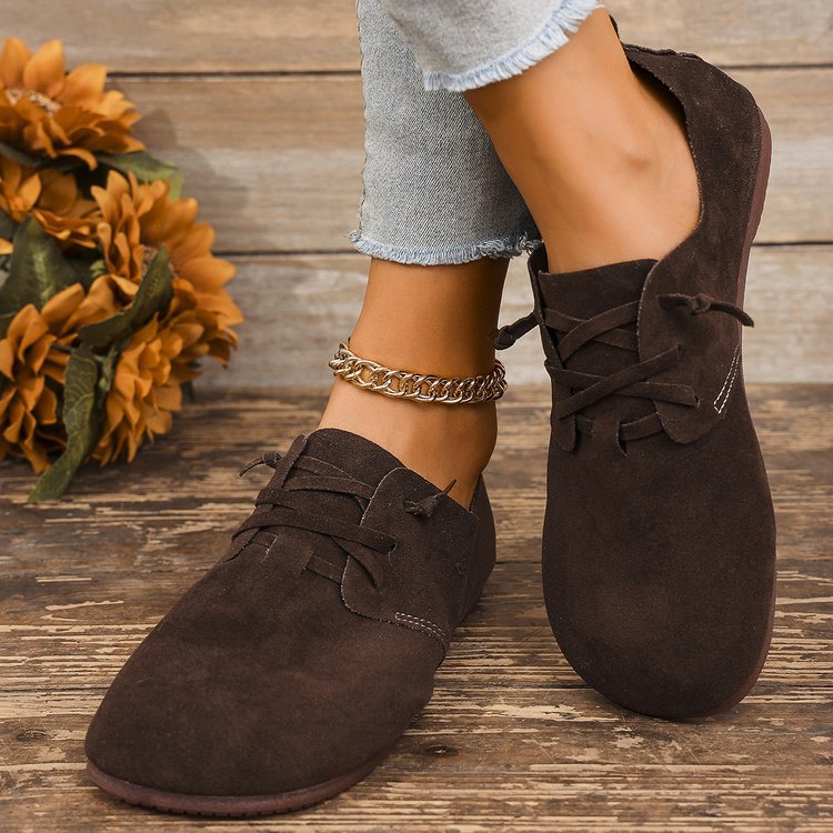New Retro Boken Flannel Casual Pumps Women