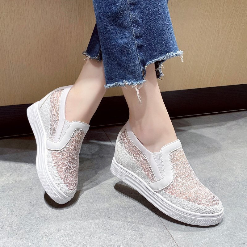 Ladies Lace Mesh Hollow Breathable Mesh Casual Shoes