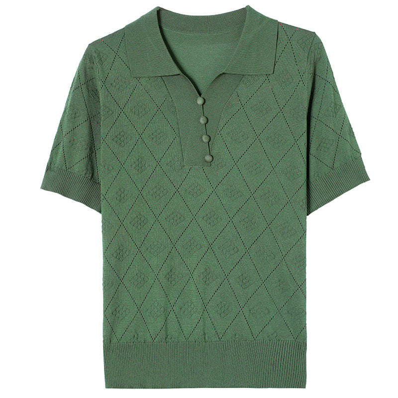 Women's Knitwear Cool Breathable Polo Shirt