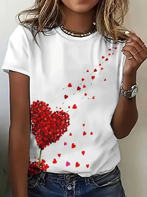 Women's Floral 3D Printed T-shirt Printed Top