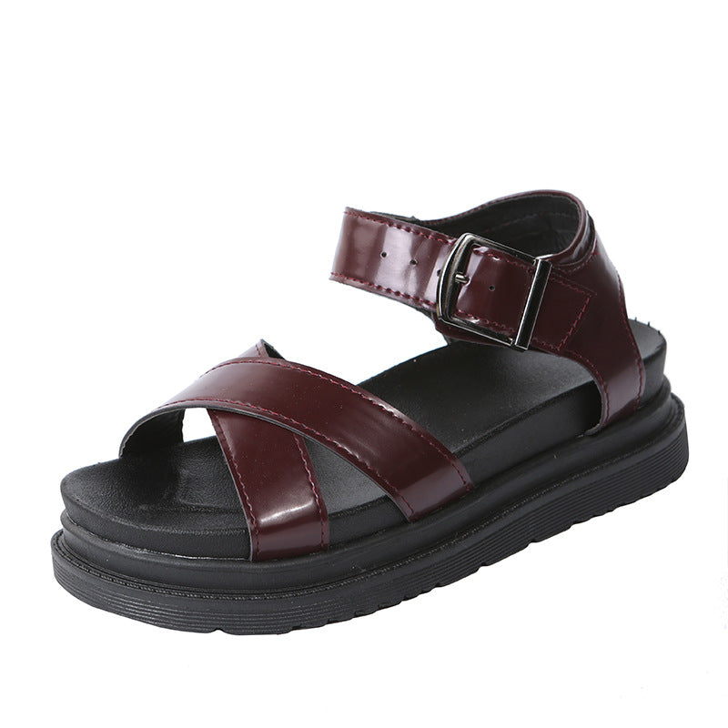 Women's Belt Buckle Fish Mouth Outer Wear Beach Sandals