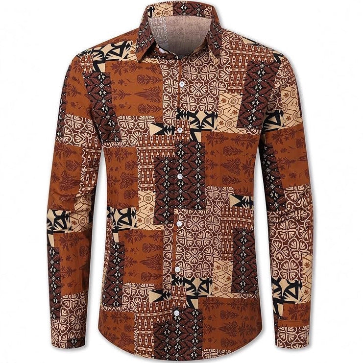 Beach Floral Mens Long-sleeve Shirt