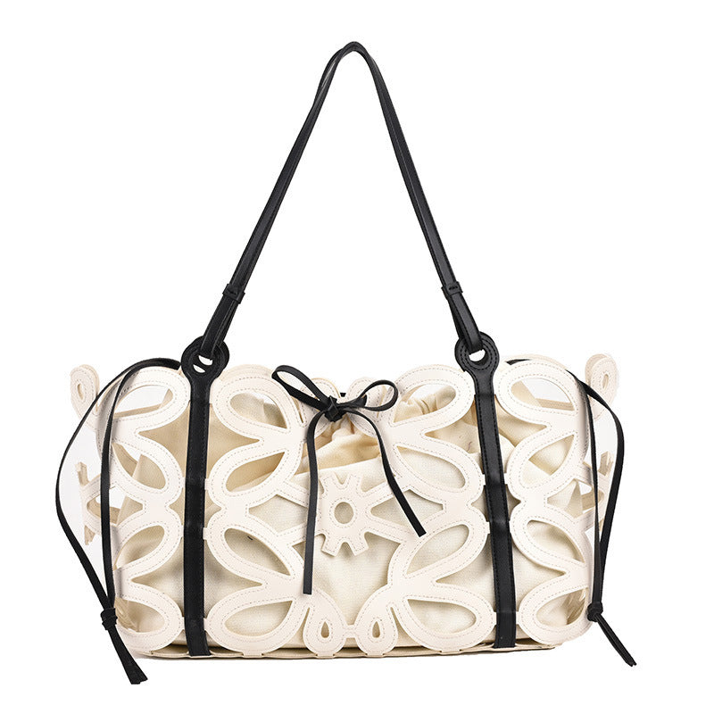 Hollow Design Ins Western Style One-shoulder Portable Bucket Bag