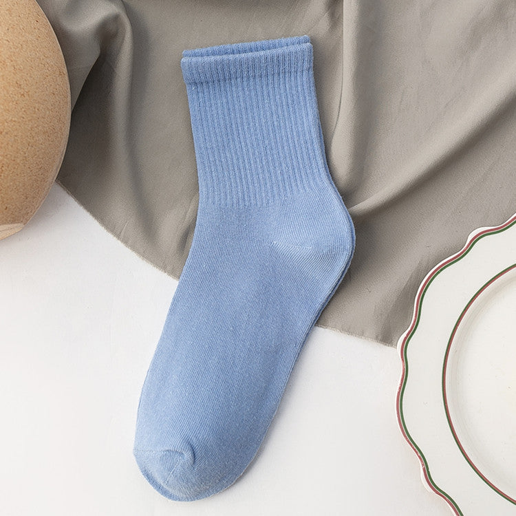 Candy-colored Mid-calf High Rubber Band Student Sports Socks