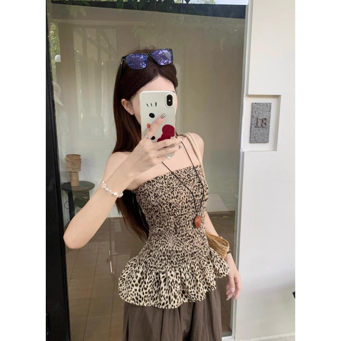 Moderigtig Trendy Fræk Retro Leopardmønstret Tube Top