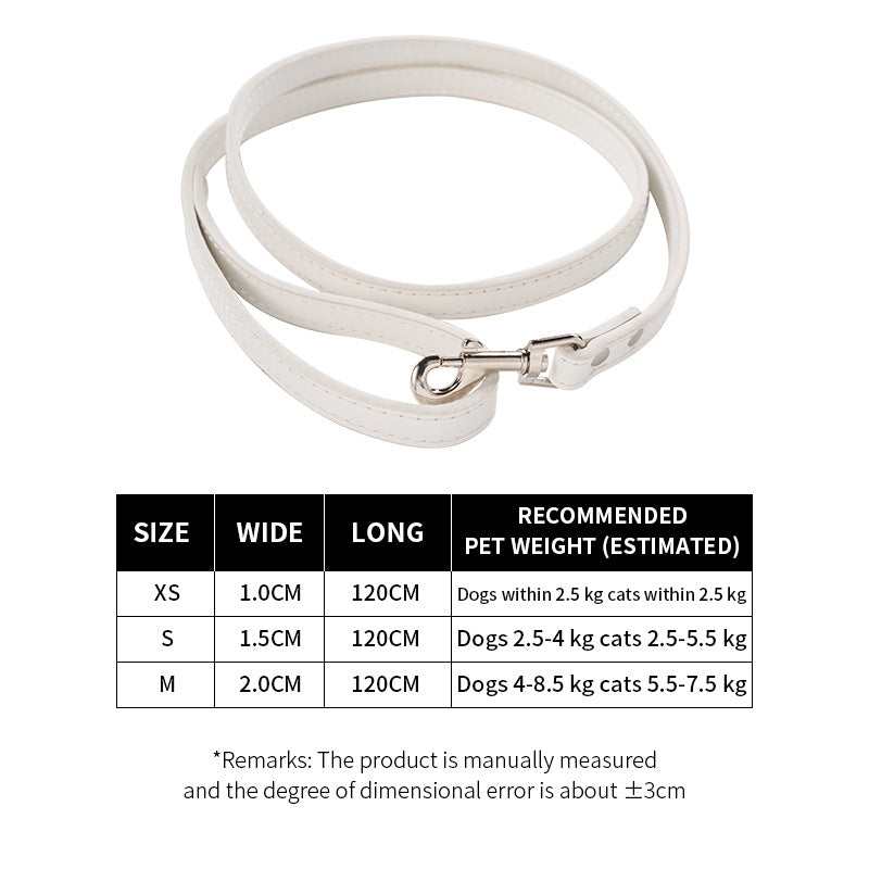 Pet Cat Pulling Rope Dog PU Leather Dog Chain Traction Belt Outing Cat Pulling Rope Dog Leash