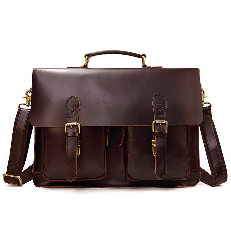 Men's Fashion Personality Leather Retro Portable Briefcase