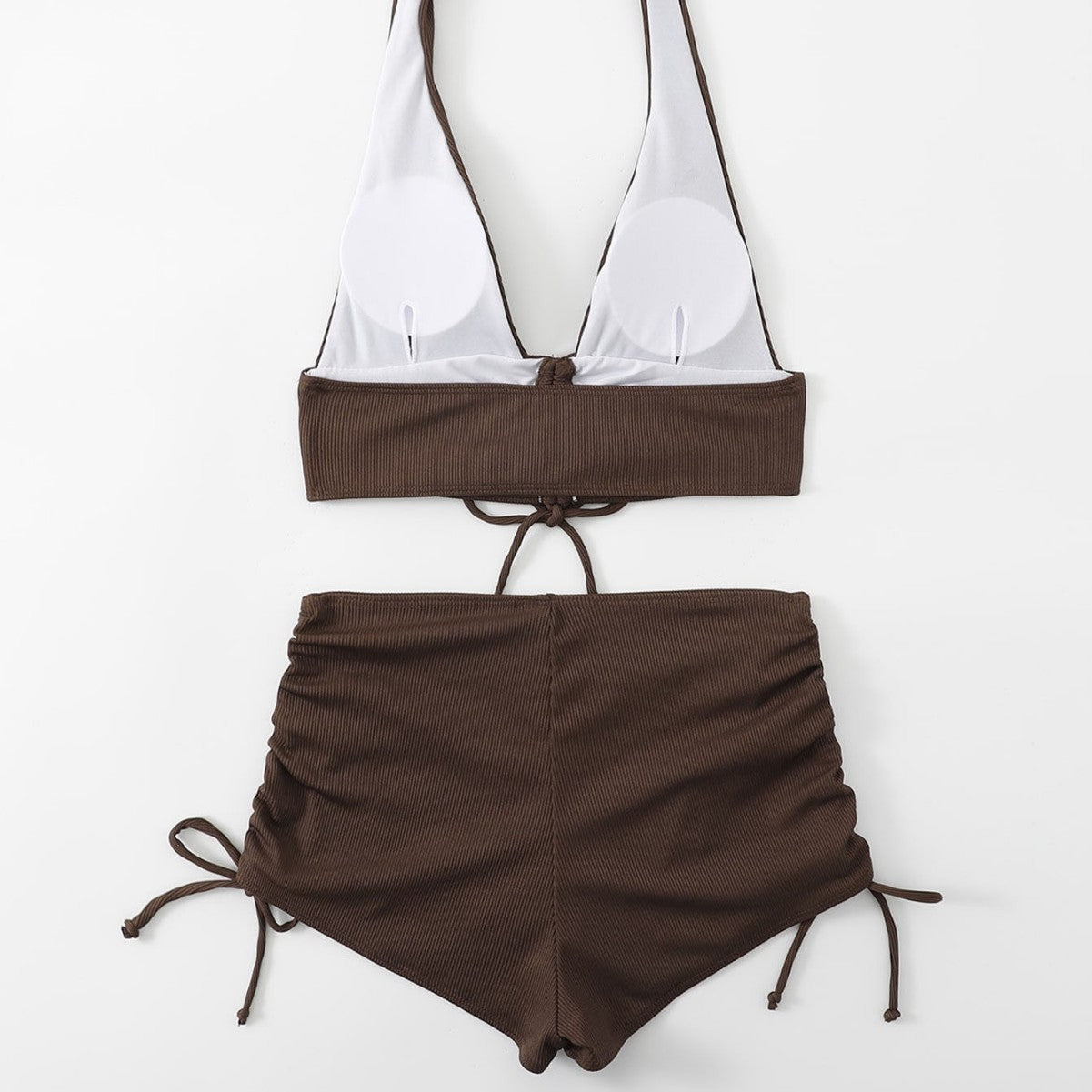 Stylish European And American-style Ribbed Two-piece Bikini For Women
