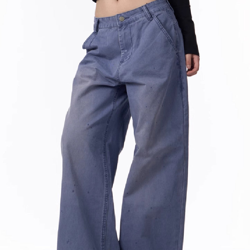 Retro Straight Cargo Pants Women's Loose Casual Wide-leg Pants