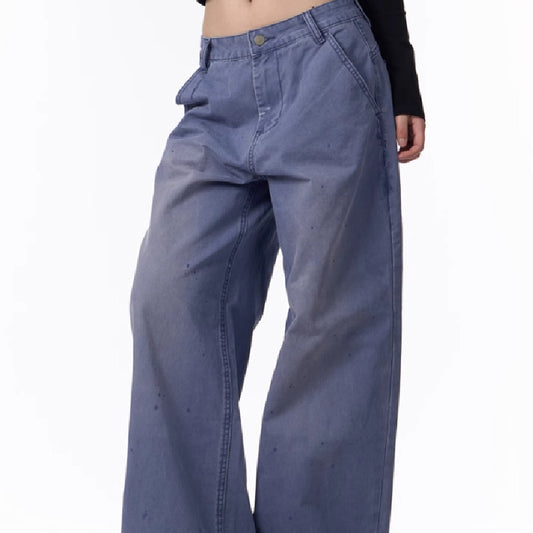Retro Straight Cargo Pants Women's Loose Casual Wide-leg Pants