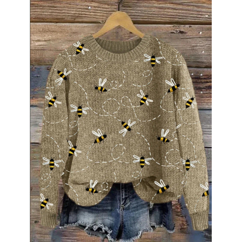 Dame Pullover Sporty Hverdag Crew-Neck Langærmet Top