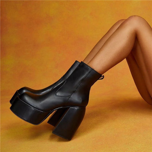 Women's Platform High Heel Boots Over The Knee Stretch Boots