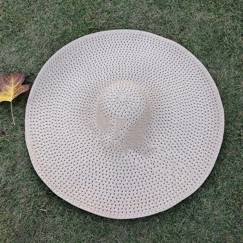 Big Brim Folding Straw Hat Sunshade 70cm