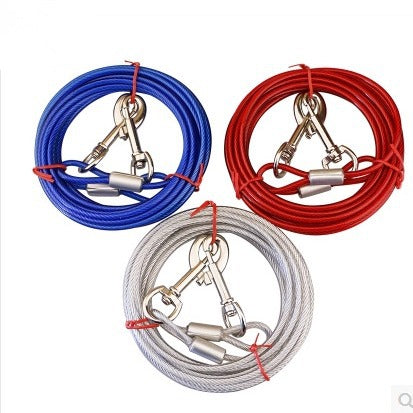 Hand Holding Rope Iron Chain Double-headed One For Two Dog Leash