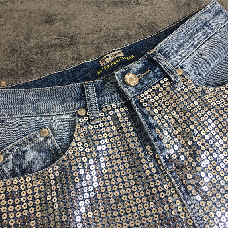 Women's Mid-rise Loose Straight-leg Cropped Denim Pants