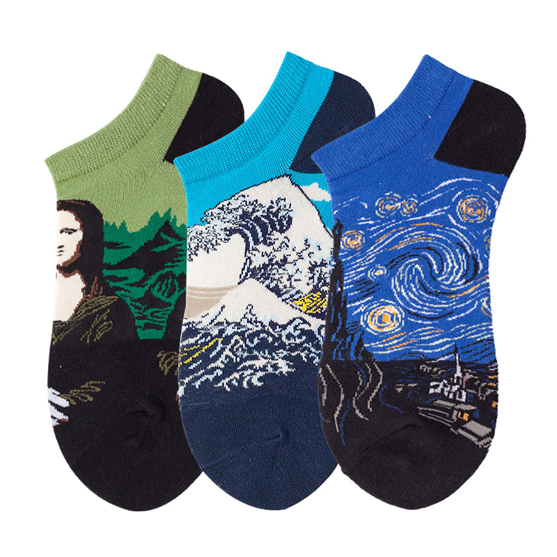 Women's Shallow Mouth Oil Painting Avocado Socks