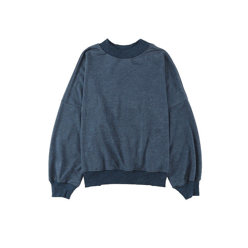 Autumn Crew Neck Solid Color European And American Leisure Loose Sweater