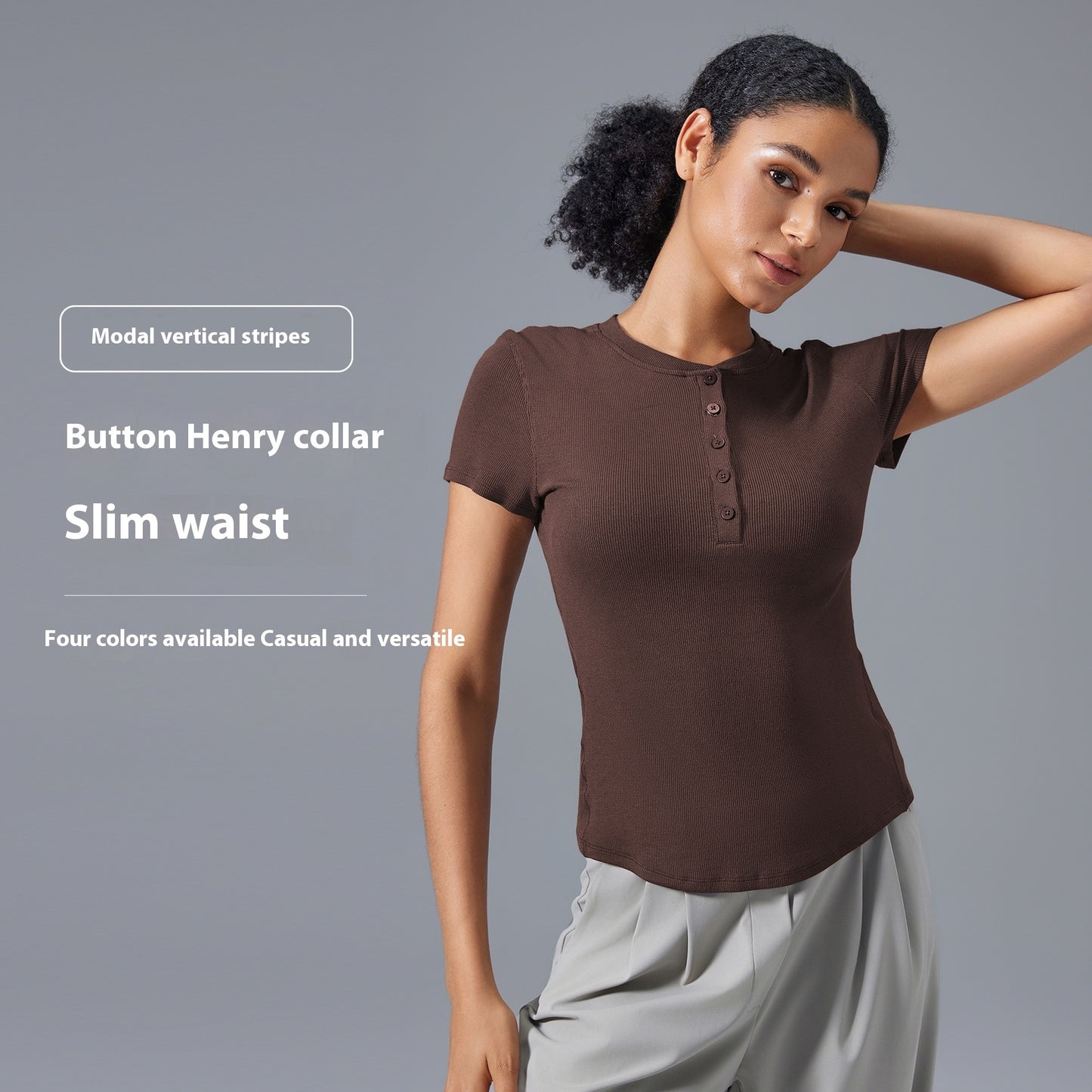Leisure Wild Running Sports Nude Feel Slim Fit Yoga T-shirt
